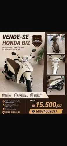 Vende-se Honda biz 125 2022 15,500