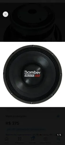 Alto Falante Bomber 12 Pol Woofer Atrack 550w Rms 4 Ohms . *