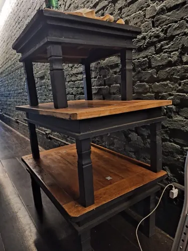 Mesas de Madeira Maciça - Estilo Industrial | Excelente Estado