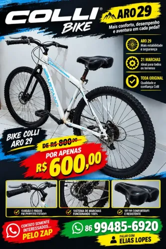 Bike Colli Aro 29, 21 marchas! Top de linha Toda original, cellin super confortável.....