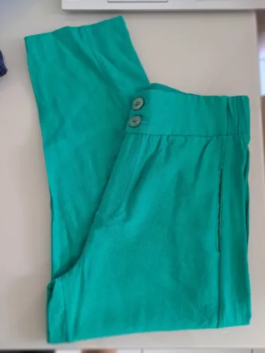 Calça Tecido Leve Verde Tam 38