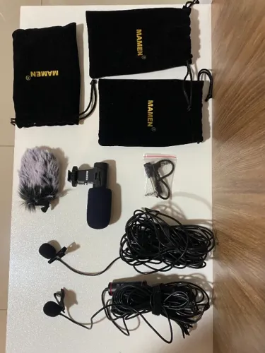 Microfones de lapela e direcional Mamen