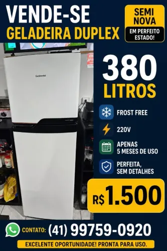 Geladeira grande 380 litros 220v duplex frost free