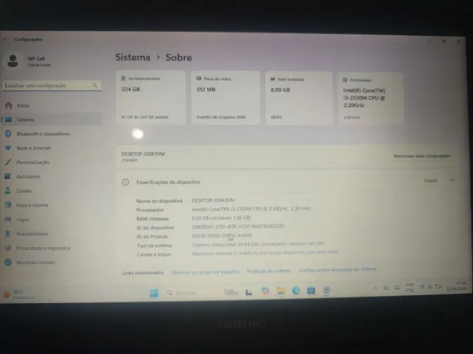 Notebook positivo core i3 3° geração.