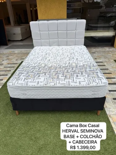 Cama box Casal HERVAL COMPLETA - entrego! 