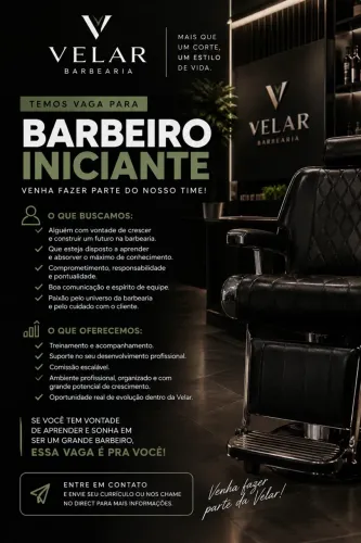 Vaga para barbeiro iniciante