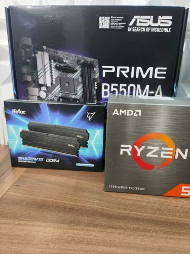 Kit upgrade Ryzen AM4 com Placa mãe Asus Prime B550m + 16gb de memória novo lacrado