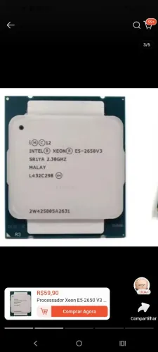 Processador Xenon e5 2630 v4 Xenon e5 2650 v3 troco por ssd