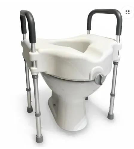 Assento Sanitário Elevado com Barra de Apoio Alumínio - Supermedy