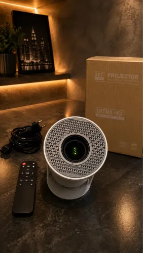 Projetor Portátil Pholex Hy300 4k Android Smart Wifi Full Hd Branco 127/220v