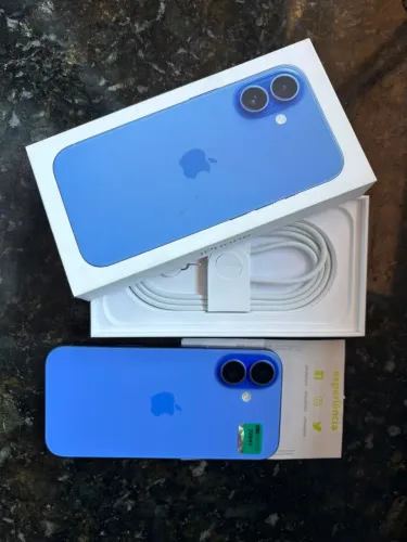 iPhone 16 Azul 128GB - Perfeito Estado + Cabo Novo