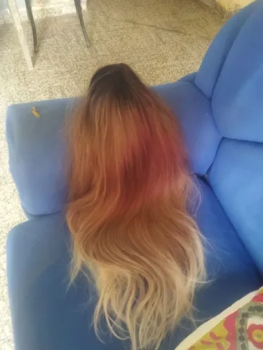 Peruca lace wig loira comprida
