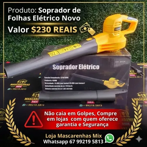 Soprador de Folhas Elétrico Novo COD: 013