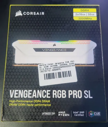 Memória RAM 32G 16X2 DDR4 3200Mhz RGB VENGEANCE PRO SL
