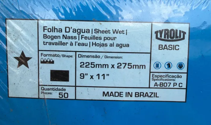 Lixa dagua grão 100, TYROLIT pacote com 50 unidades