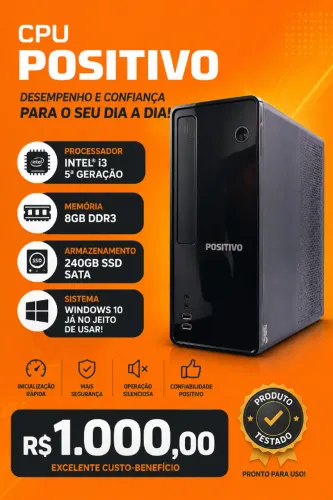 Cpu Positivo i3 5ª 8GB DDR3 240gb SSD