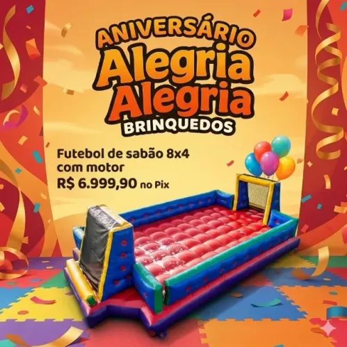Futebol de Sabão 8x4 com motor soprador de ar (Dinheiro Ou PIX)