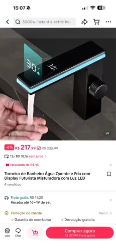 Torneira de banheiro