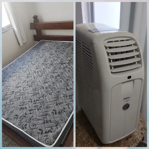 Colchão casal D33 + Ar condicionado portátil + mesa de estudos e cadeira giratória 