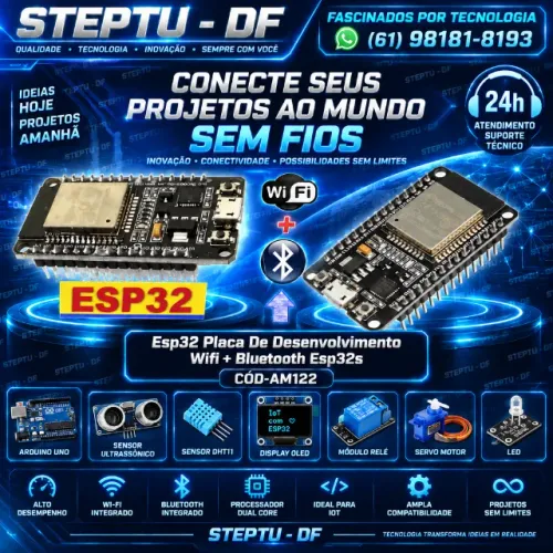 Esp32 Placa De Desenvolvimento Wifi + Bluetooth Esp32s Arduino Automação RobóticaCOD-AM122