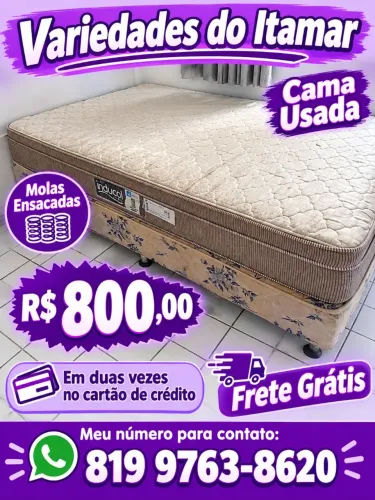 CAMA BOX MOLAS ENSACADAS À VISTA 800 MAS DUAS VEZES NO CARTÃO CERTO FRETE GRÁTIS