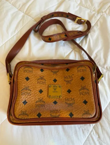 Bolsa MCM Vintage Cognac Visetos Multi-Zip