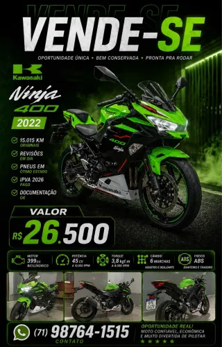 Ninja 400 pra vender logo