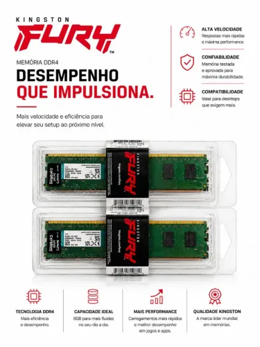 ? Kit 16GB (2x8GB) Kingston Fury DDR4 3200MHz Original 