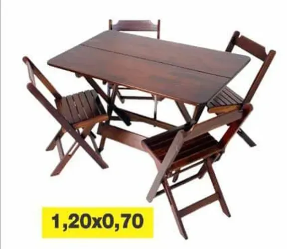 Conjunto de mesa com cadeiras 120x 70