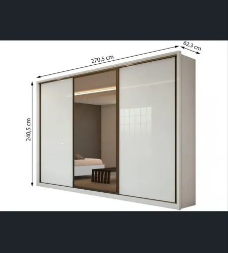 GUARDA ROUPA CASAL MODULADO, PORTA DE CORRER, 6 GAVETAS