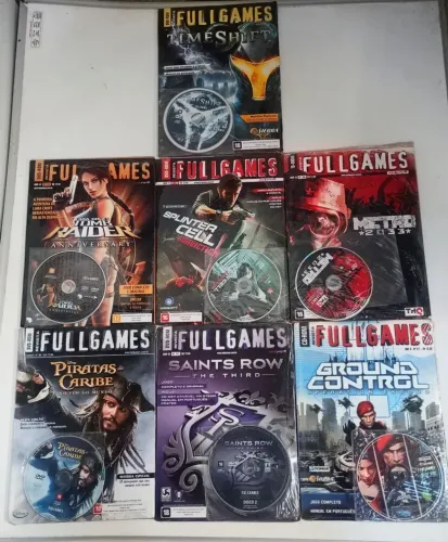 Lote de jogos para PC Fullgames lacrados com revista e pôster exclusivos