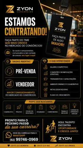 VAGA PARA VENDEDOR(A) E PRÉ-VENDAS