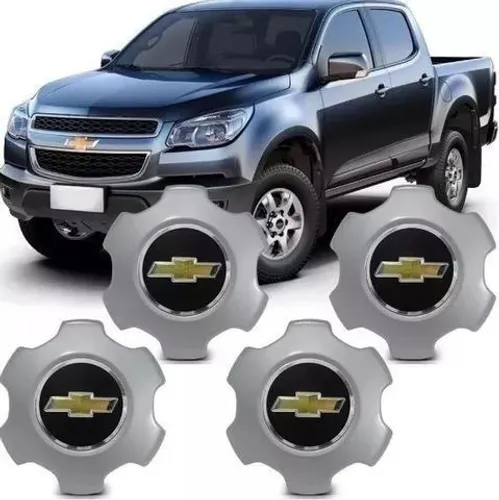 Jogo Calota Centro Roda S10 lt ltz 2012 A 2016 Prata