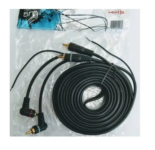 Cabos Rca 5 Metros Emborrachado Preto Kx3 90,