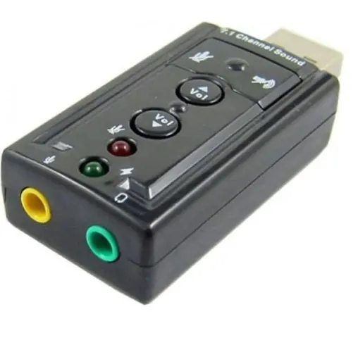 Adaptador Placa De Som Usb 7.1 Para Saída P2 Fone Microfone