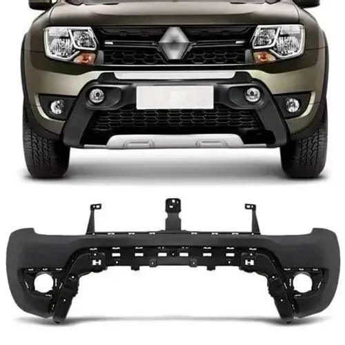 Parachoque Renault Duster 2015 à 2020 - Furo Farol Auxiliar - Preto Liso - Loma