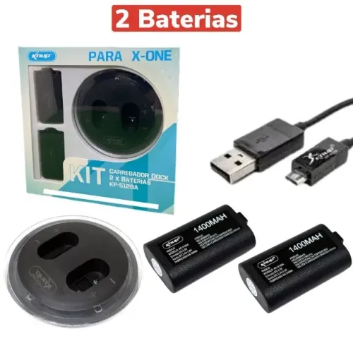 Base Carregador Dock Para Controle Xbox-one Knup 2 Baterias