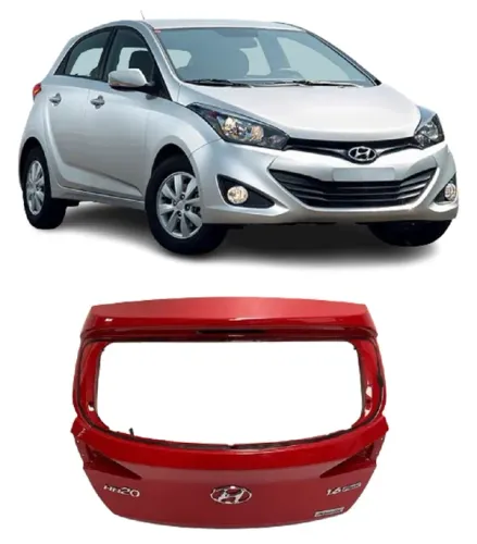 Tampa Traseira S/Furo Chave HB20 Hatch 2013 a 2019 Vermelho 