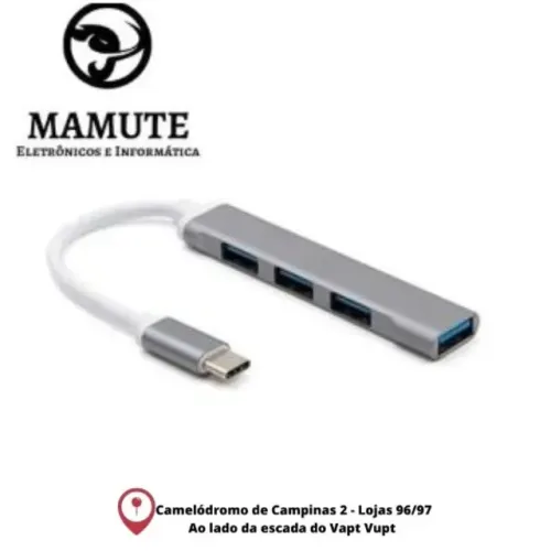 Hub Usb Type-c 4 Portas Ubs 3.0 5 Gbps Adaptador Cabo Hub mac macbook