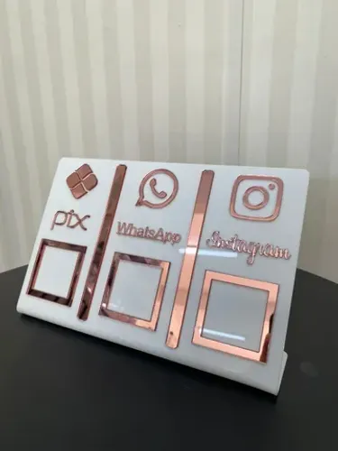 Placa Tripla para Pix/WhatsApp/Instagram p/ Loja