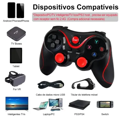 X3 Controlador de Jogo Sem fio Gamepad sem fio Bluetooth 3.0 Controle para PC Telefone Swi