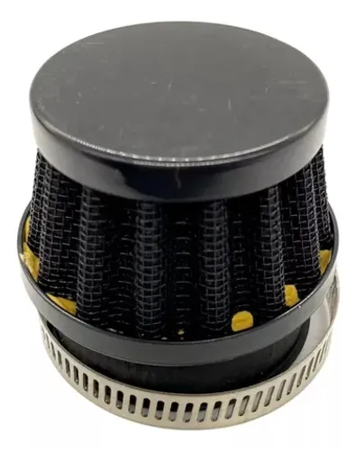 Filtro De Ar Esportivo 28x35x45 Reto C/ Adaptador 33 a 57 Preto