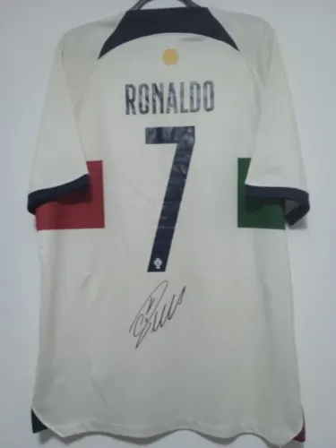 Camisa Portugal Copa Mundo 2022 #7 Cristiano Ronaldo Autografada Certificada