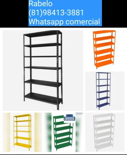 Estante Prateleira de aço coloridas c/6 bandejas e pintura epoxi em até 5x sem juros