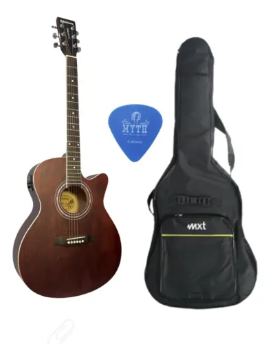 KIT-VIOLAO ELETRO-ACUSTICO MARCA WALDMAN + PALHETA + Capa Violão Luxo Mxt Acolchoada