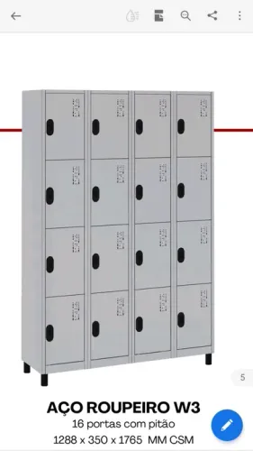 ROUPEIRO ACO VESTIARIO  16 PORTAS COM PES PLASTICOS REGULAVEIS * SO NOVOS 