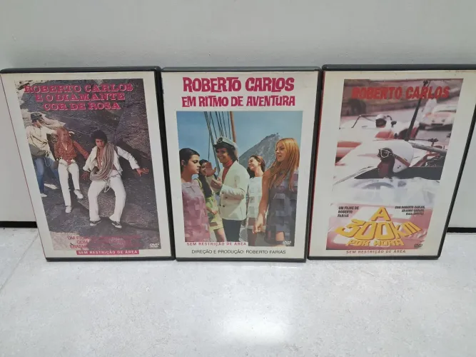 3x DVD Roberto Carlos - Em Ritmo de Aventura Diamante Cor de Rosa 300km por hora