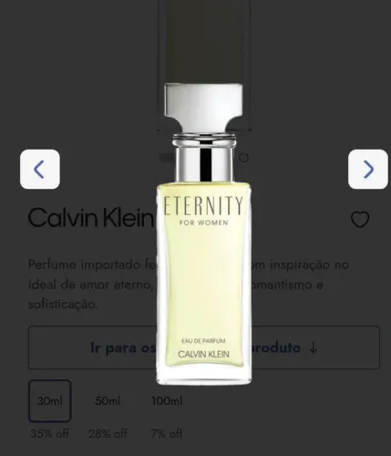 Perfume Eternity for Women Calvin Klein 100ml