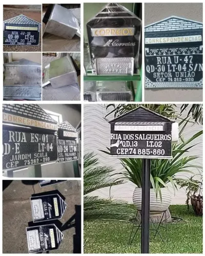 Caixas de correios Placas endereço 