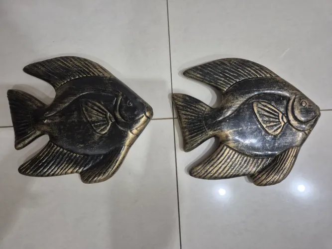 Par de peixes decorativo de ceramica 